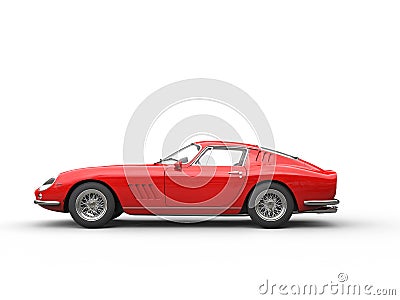 Red vintage sports car - side view Stock Photo