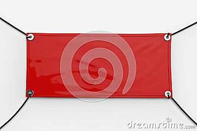 Red vinyl banner Stock Photo