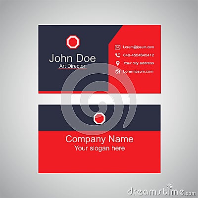 Red visiting card, Grey professional visiting card, visiting card design Vector Illustration