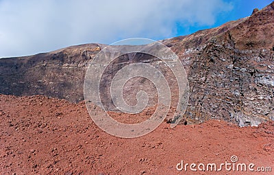 The red volcanic minerals Stock Photo