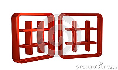 Red Waffle icon isolated on transparent background. Stock Photo