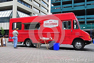 Red Wagon food truck Editorial Stock Photo