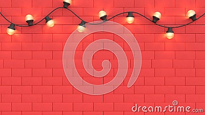 Red wall scene light and space 3d render christmas holiday new year concept 3d abstract background Stock Photo