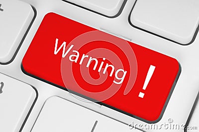 Red warning button Stock Photo