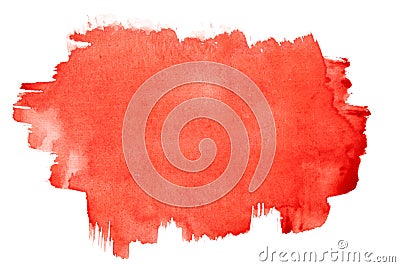 Red watercolor brush strokes Stock Photo