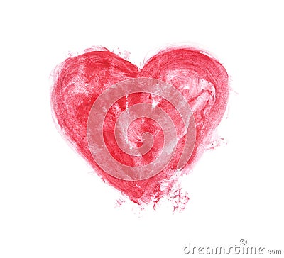 Red watercolour painted heart Stock Photo