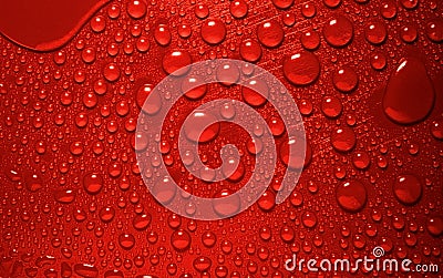 Red waterdrops Stock Photo