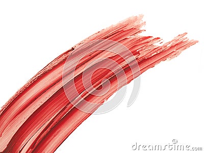 Red wave lipstick cream on white Stock Photo