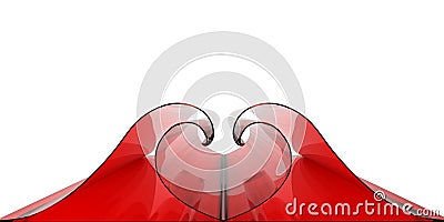 Red Waves Heart Stock Photo