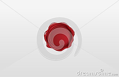 Red wax seal on the envelope Vector Illustration