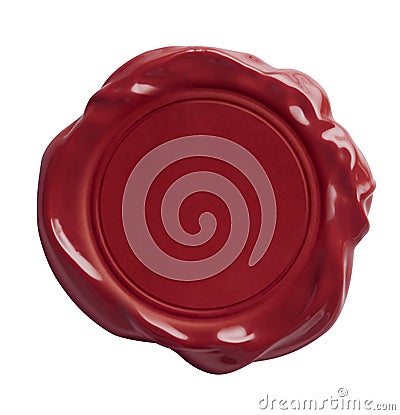 Red wax seal or signet isolated with clipping path Stock Photo