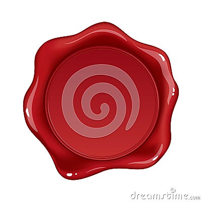 Red wax seal Vector Illustration