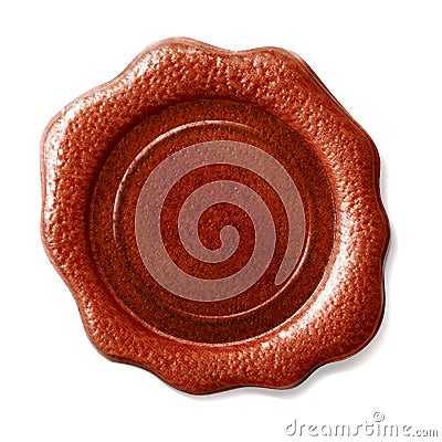 Red wax seal isolated on white Stock Photo