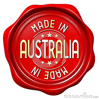 Red wax seal - made in Australia Stock Photo