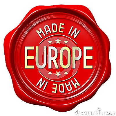 Red wax seal - made in Europe Stock Photo