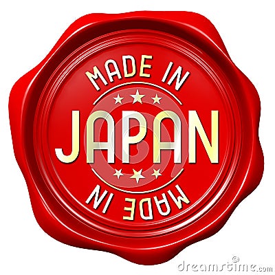 Red wax seal - made in Japan Stock Photo