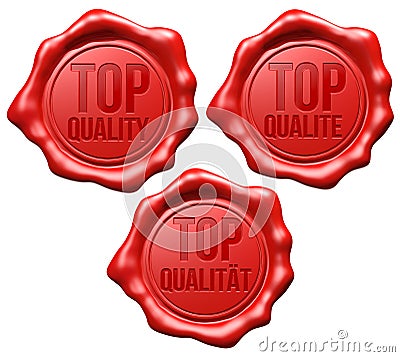 Red Wax Seal : Top Quality - Set Stock Photo