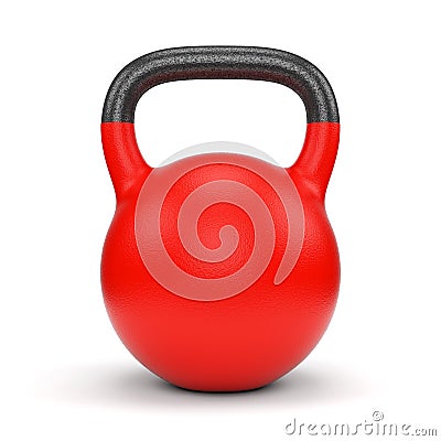 Red weight kettle bell Stock Photo