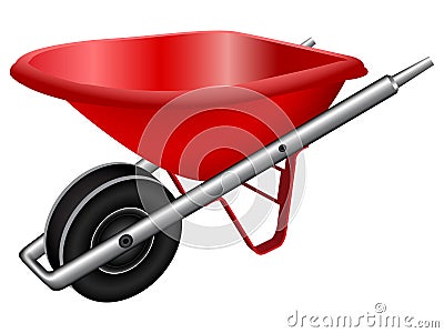 Red wheel barrow Vector Illustration