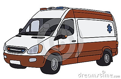 Red and white ambulance Vector Illustration