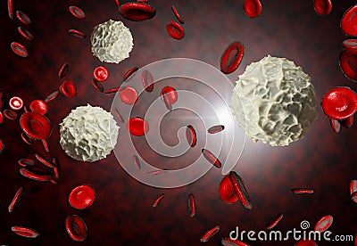 Red and White Blood Cells Stock Photo