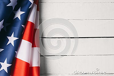 Red, white, and blue American flag for Memorial day or Veteran`s day background Stock Photo