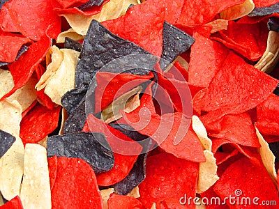 Red White and Blue Chips Stock Photo