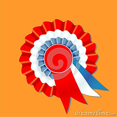 Red white and blue rosette Stock Photo