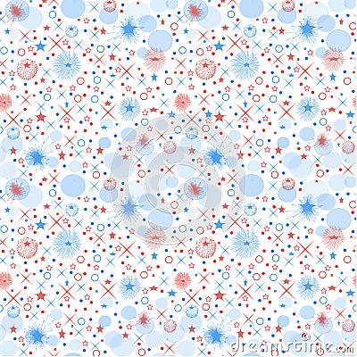 Red White and Blue Seamless Pattern Stock Photo