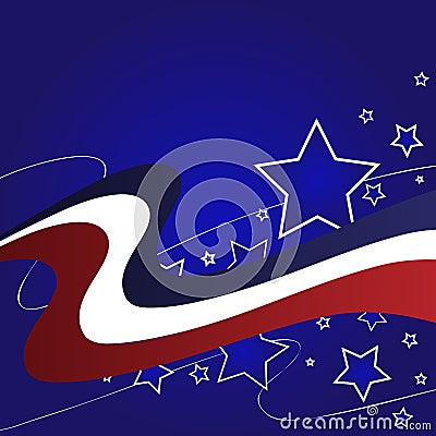 Red White Blue Star Background Vector Illustration