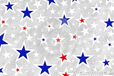 Red white and blue star pattern background in patriotic 4th of july or memorial day or veterans day Stock Photo