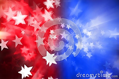 Red White Blue Stars Abstract American Background Stock Photo