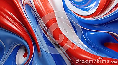 a red white and blue swirls Stock Photo