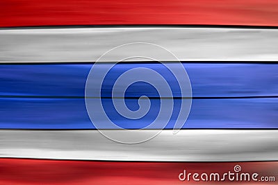 Red white blue Thailand flag on wood sheet background Stock Photo