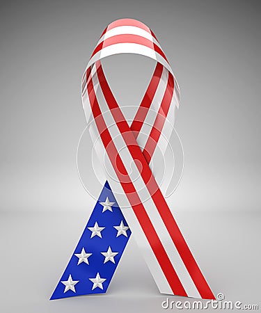 Red, white, and blue USA ribbon Stock Photo