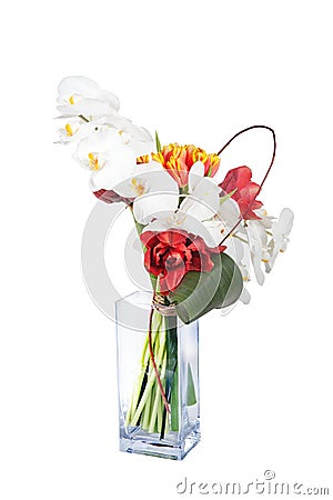 Red and white bouquet Stock Photo
