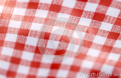 Red and white checkered table Stock Photo