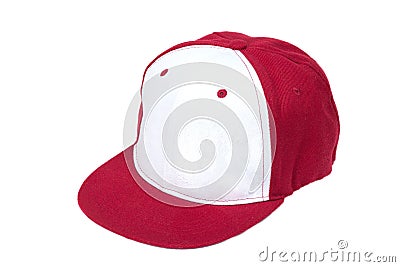 Red and White color baseball caps Stock Photo