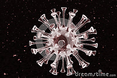 Red white coronavirus cell close up Stock Photo