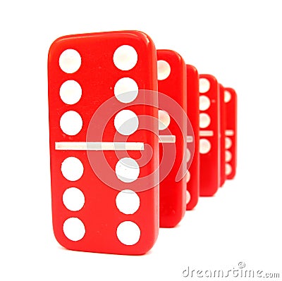 Red and white dominoes Stock Photo