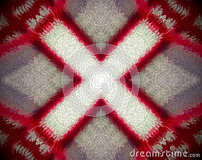 Red and white extruded mandala Stock Photo