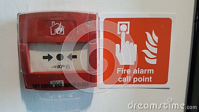 Fire Alarm Call Point Editorial Stock Photo
