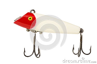 Red & White Fishing Lure Stock Photo