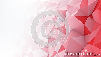 Red white gradient polygonal surface abstract 3D render Stock Photo