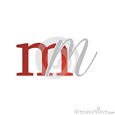 red white initial combination letter MM logo design vector graphic concept Vector Illustration