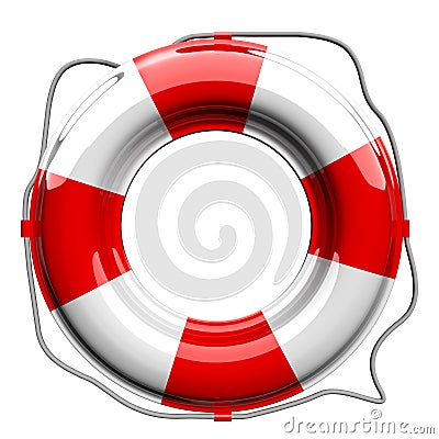 Red and white lifebelt Stock Photo