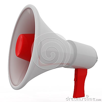 Red and White Megaphone Cartoon Illustration