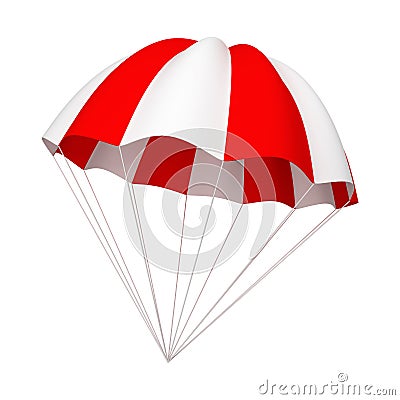 Red and white parachute Cartoon Illustration