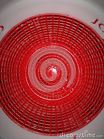 Red And White Plastic Basket Stock Photo