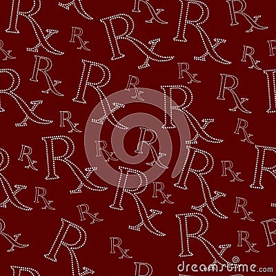 Red and White Prescription symbol made from Marijuana Leaves Pattern Repeat Background Stock Photo